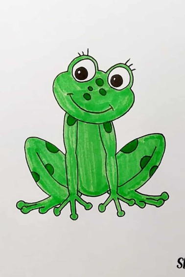 finish by coloring your cute frog drawing