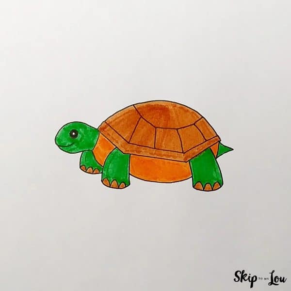 last step color your turtle drawing