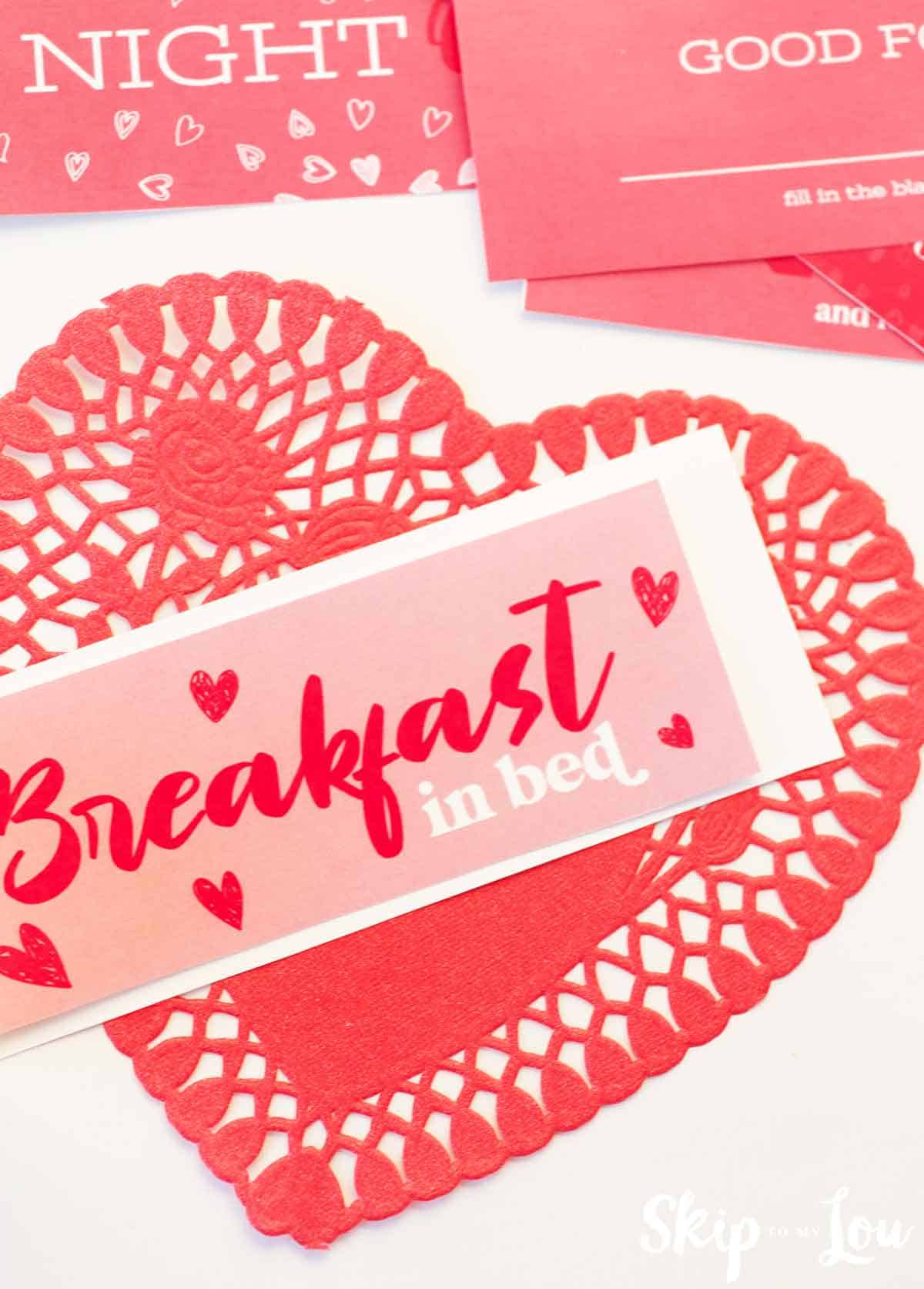 printable love coupon on red heard