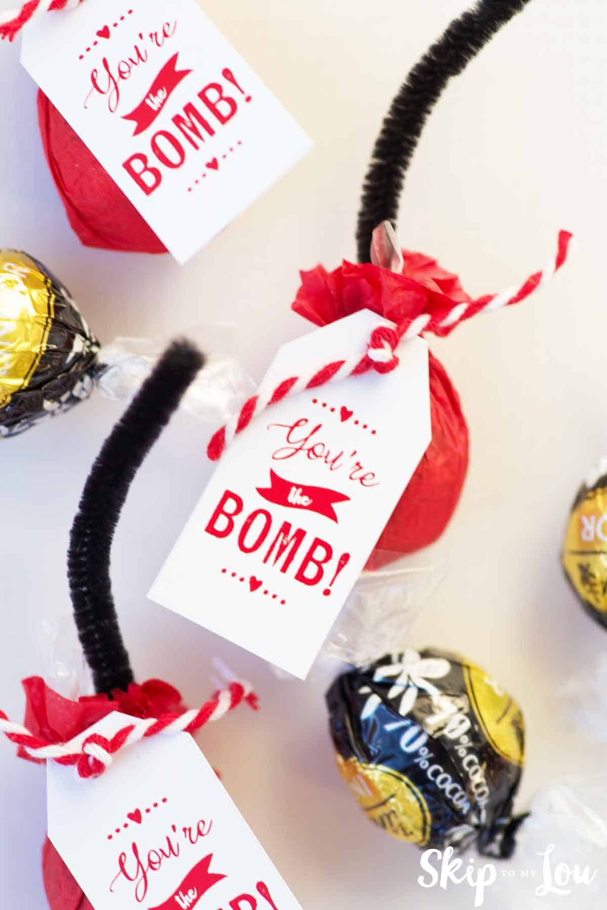 lindt your the bomb favors with you're the bomb gift tag