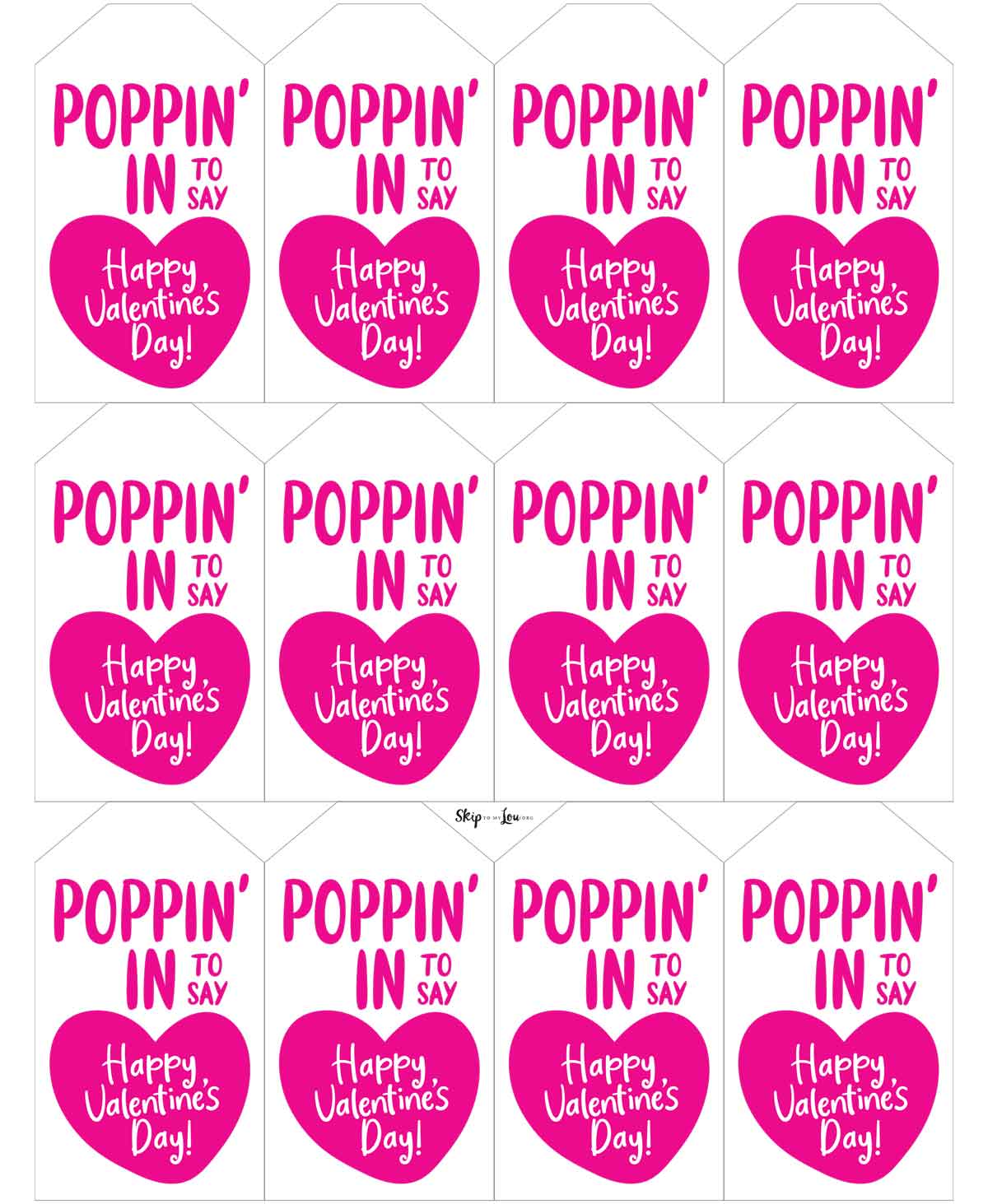 poppin' in to say happy valentine's day pink