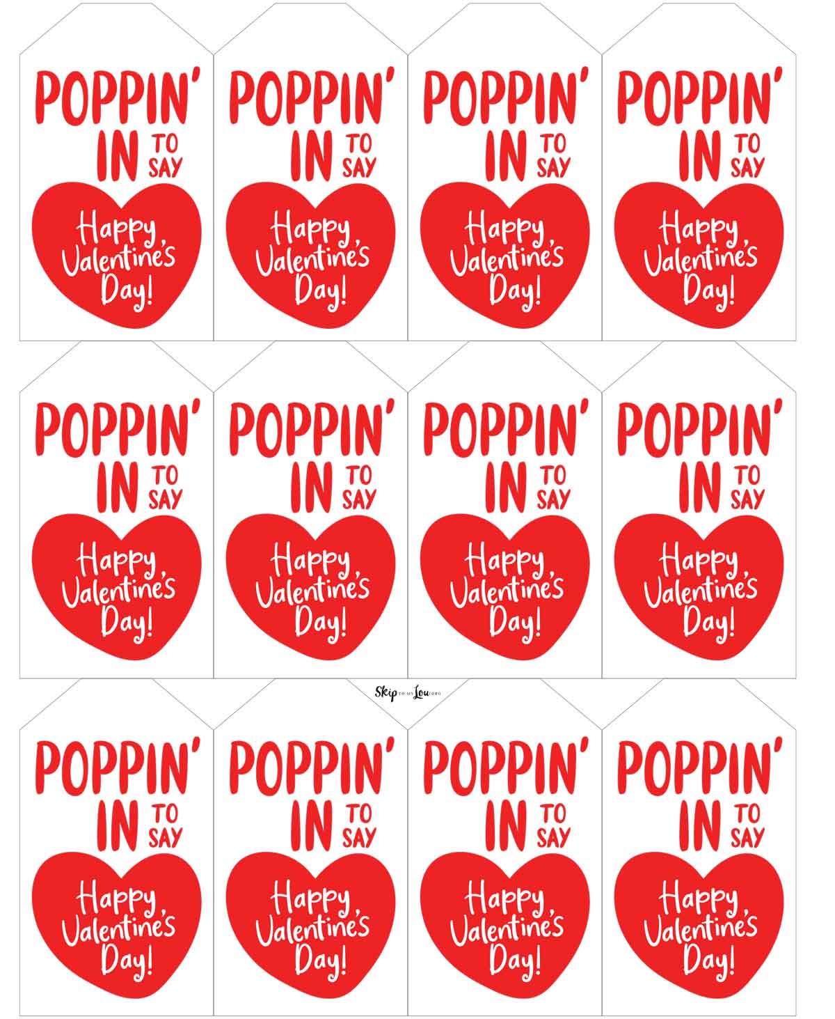 poppin' in to say happy valentine's day red