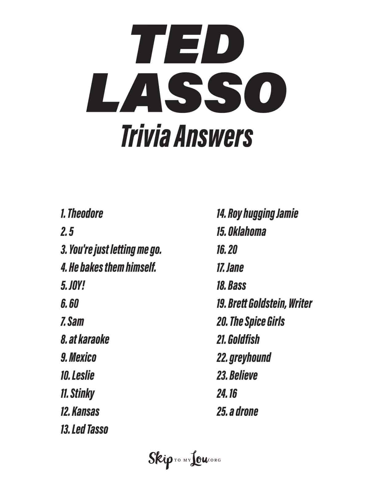ted lasso trivia answers