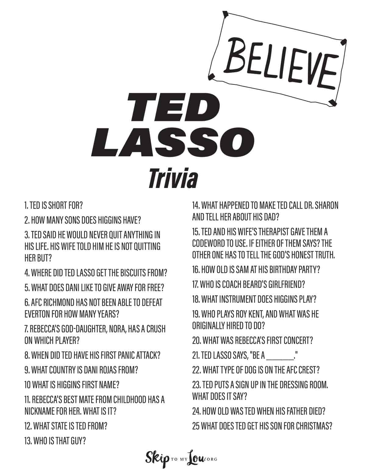 ted lasso trivia questions from skip to my lou