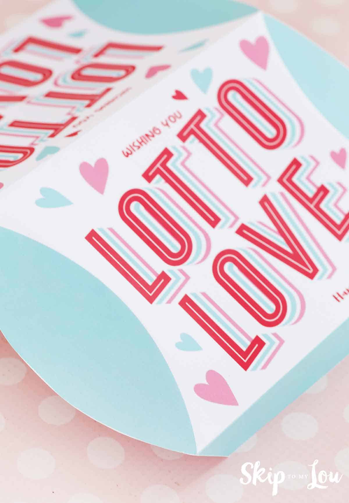 folded printable for lottery ticket pill box holder