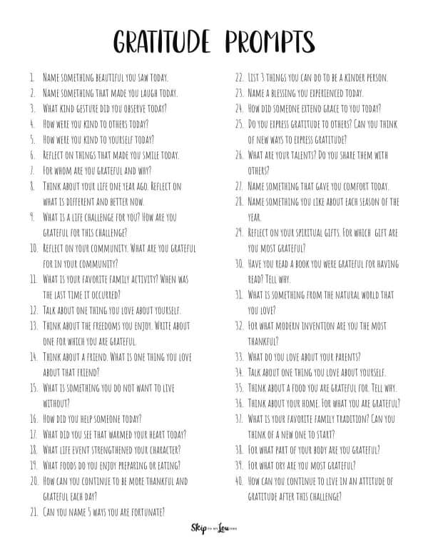 gratitude prompts