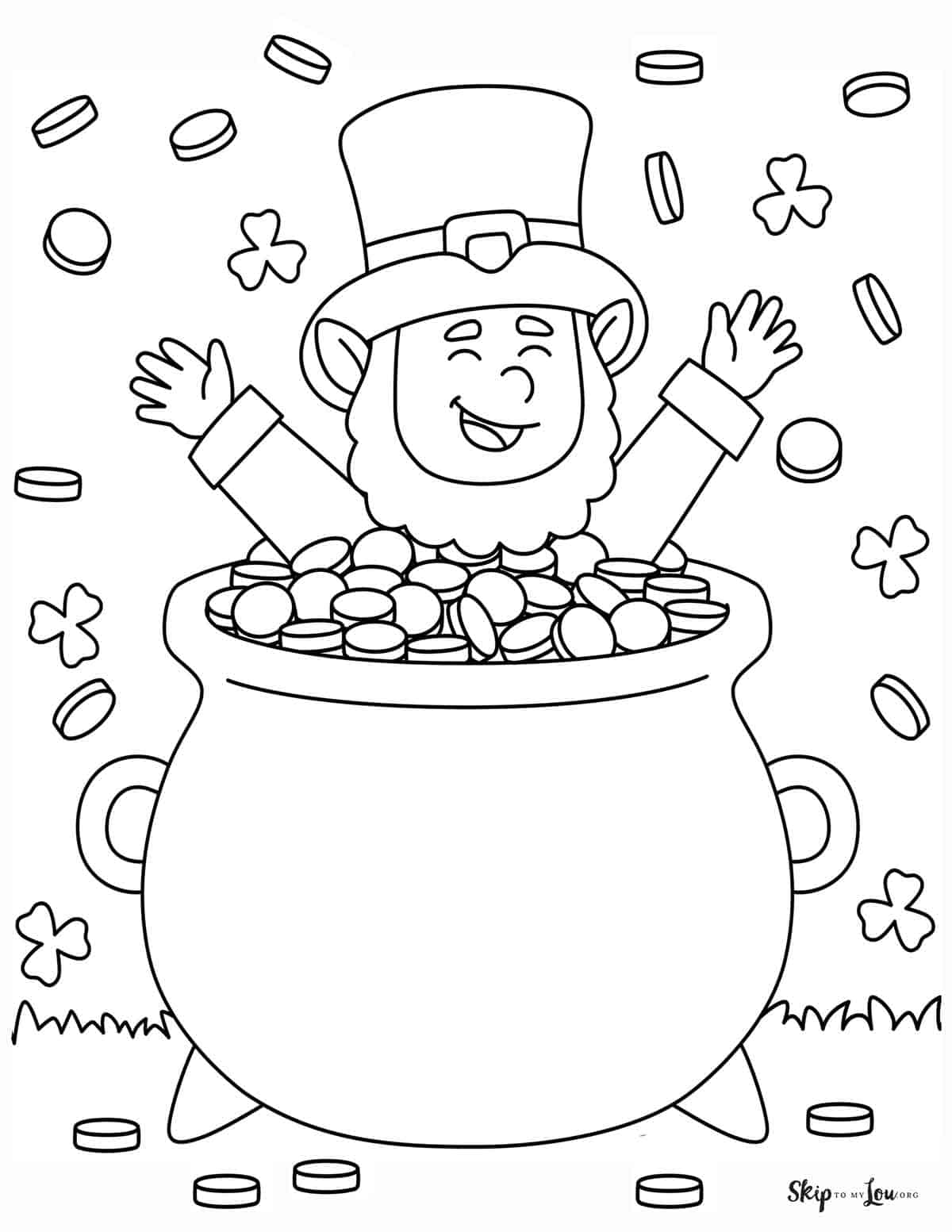 download happy leprechaun in pot of gold