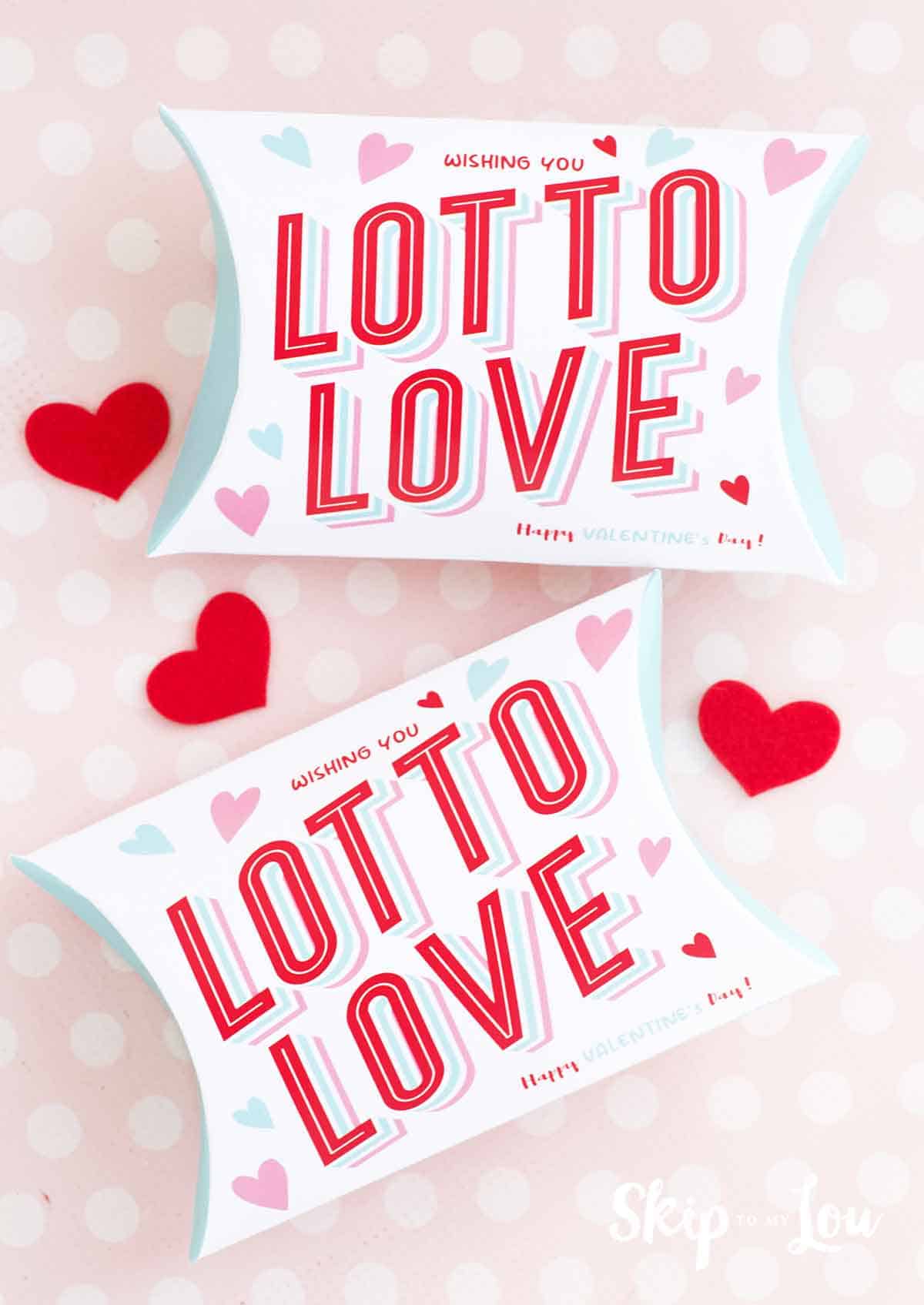 pill box for lottery ticket for valentines day
