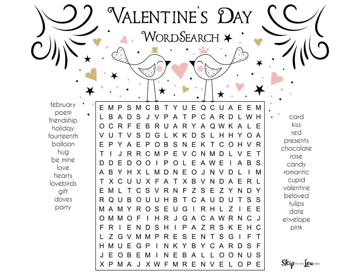 Valentine's day wordseach