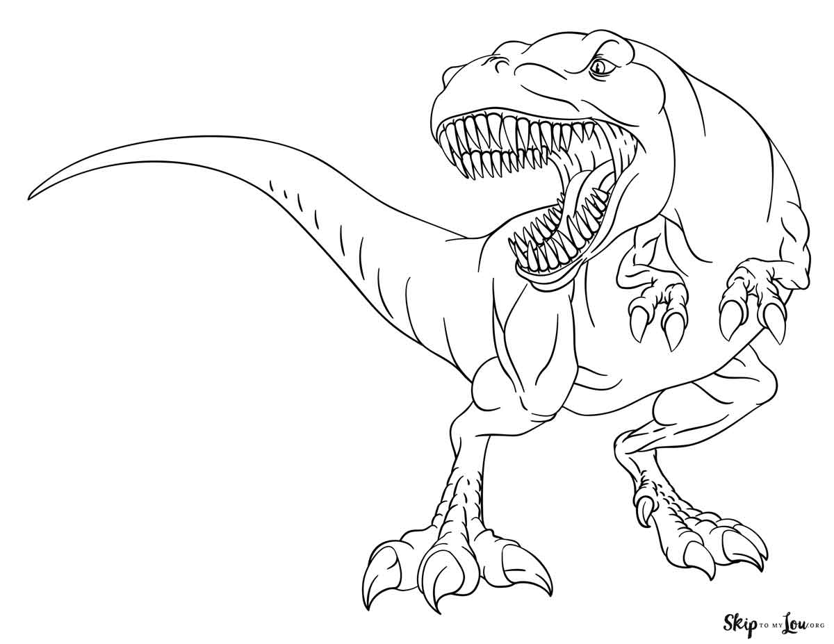 T-Rex Coloring Pages from Skip to my Lou