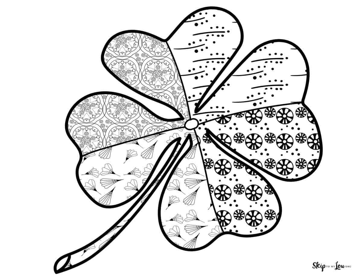 shamrock with different patterns of petals