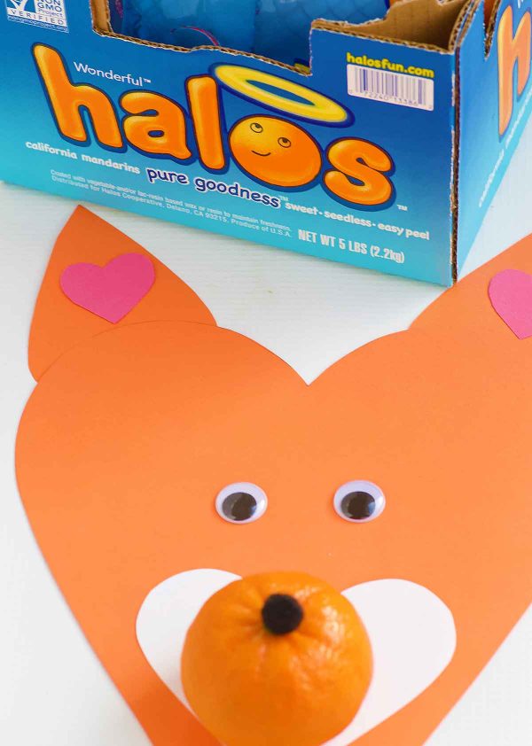 heart  fox animal made with halos for a nose