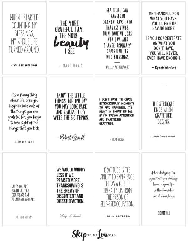Gratitude Quotes Printable