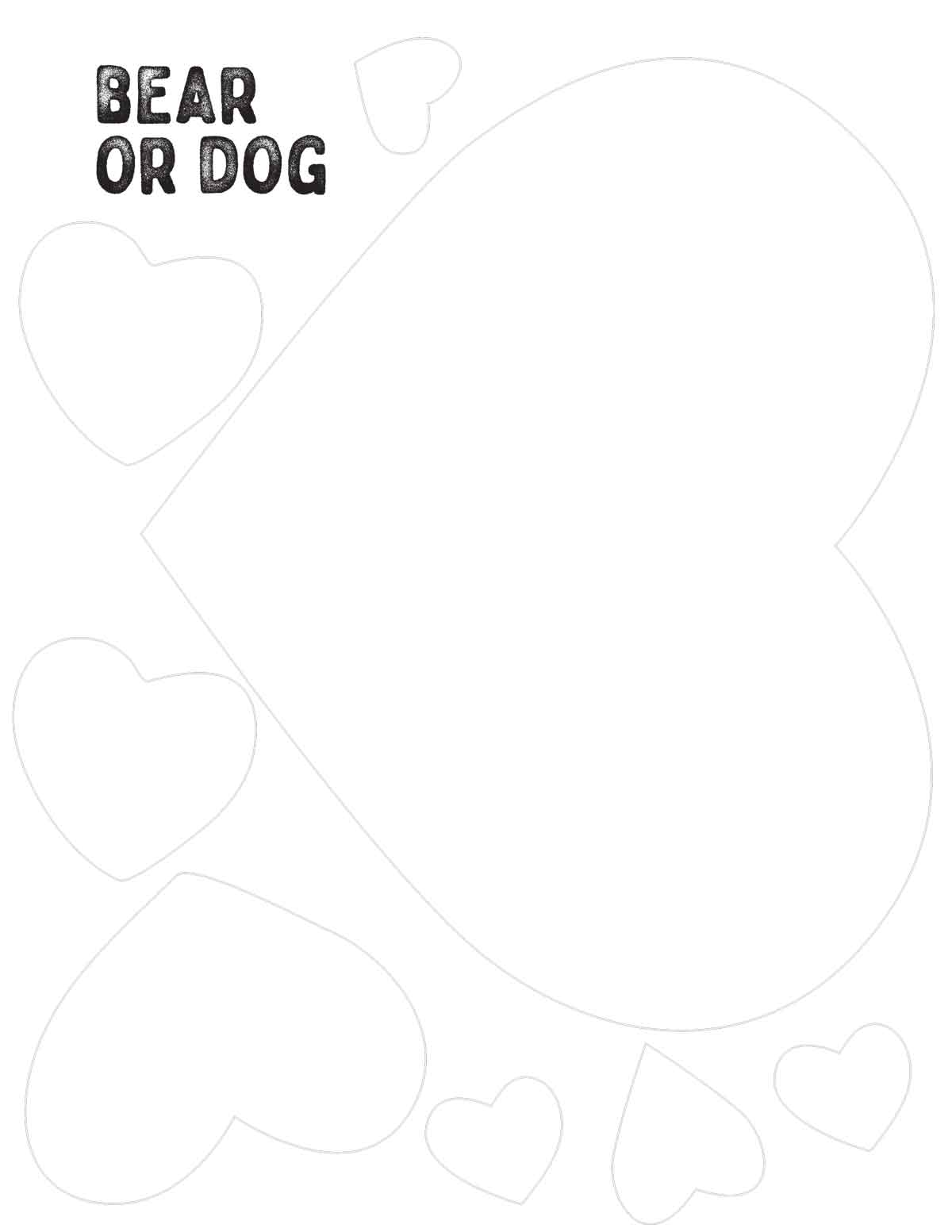 heart outlines for bear and dog heart animals