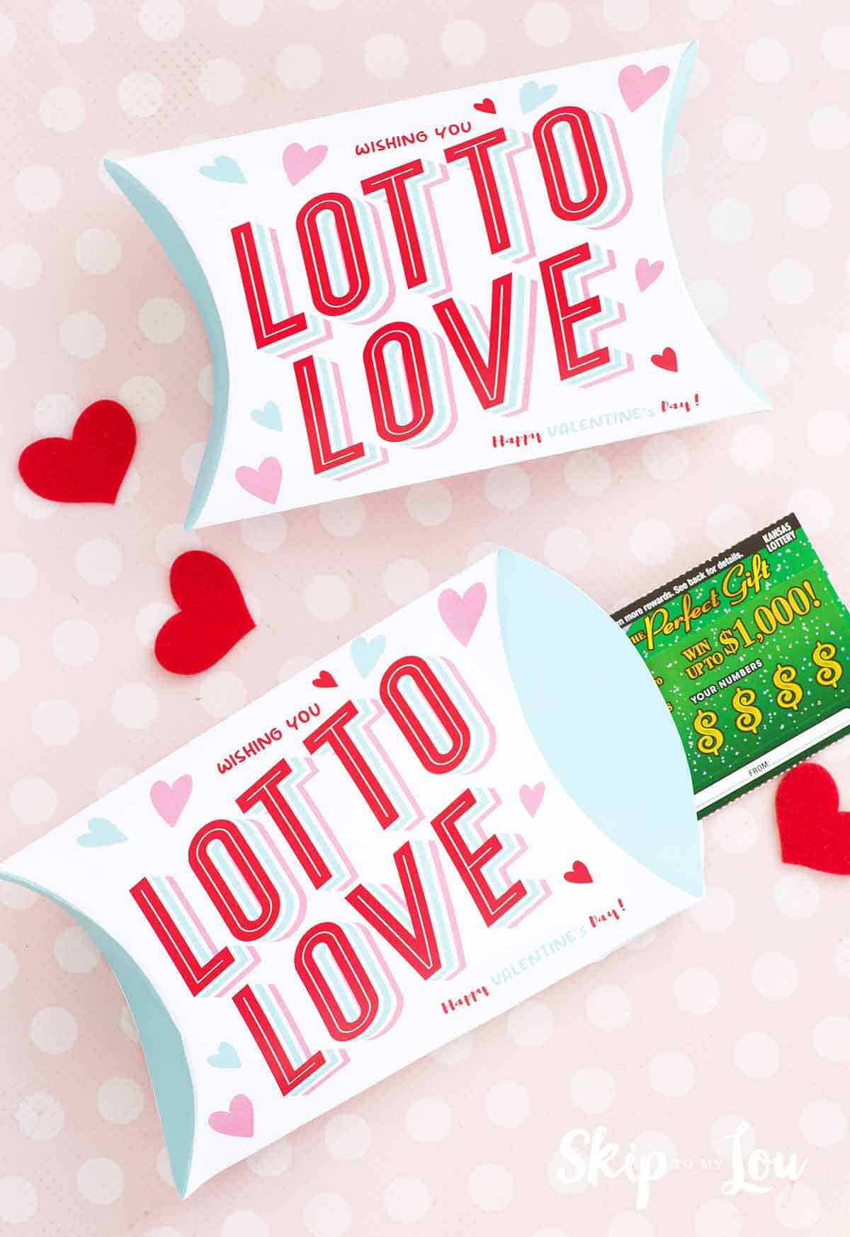 printable gift box for lottery ticket