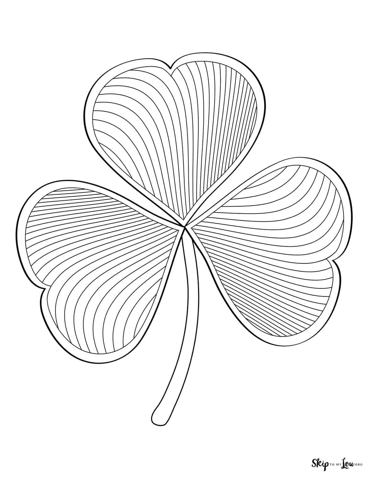 pattered shamrock coloring page