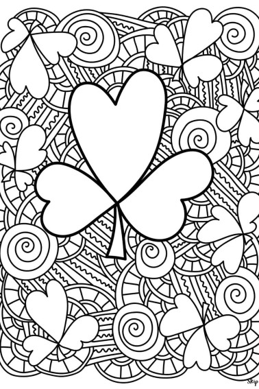 detailed shamrock coloring page
