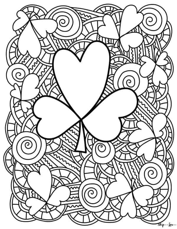 detailed shamrock coloring page