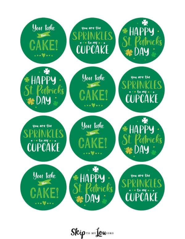 St Patirck's day sticker printable