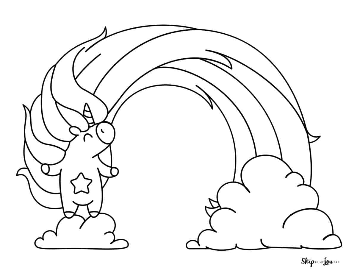 rainbow unicorn coloring page