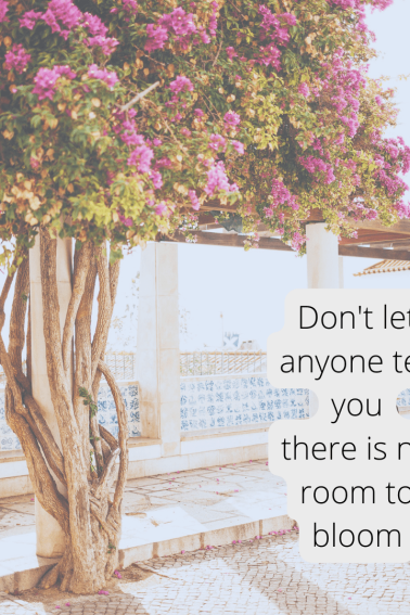 dont let anyone tell you there is no room to bloom spring quote