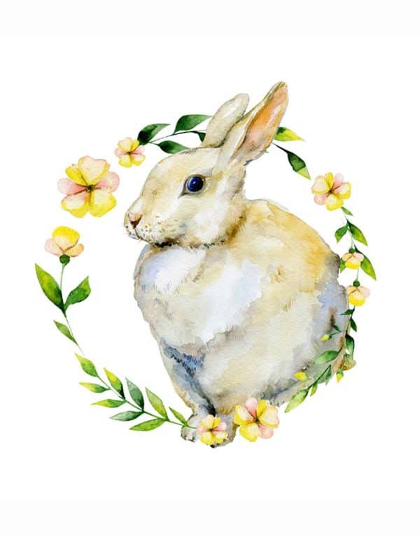 watercolor rabbit printable