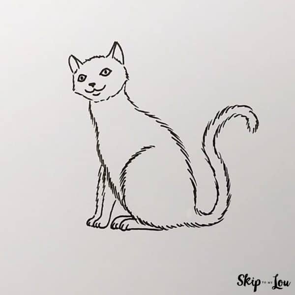 add fur details to cat drawing
