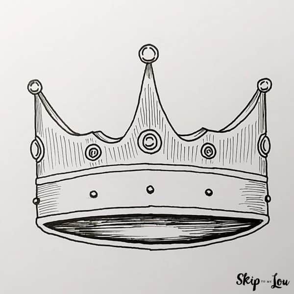 last add shading to the crown drawing