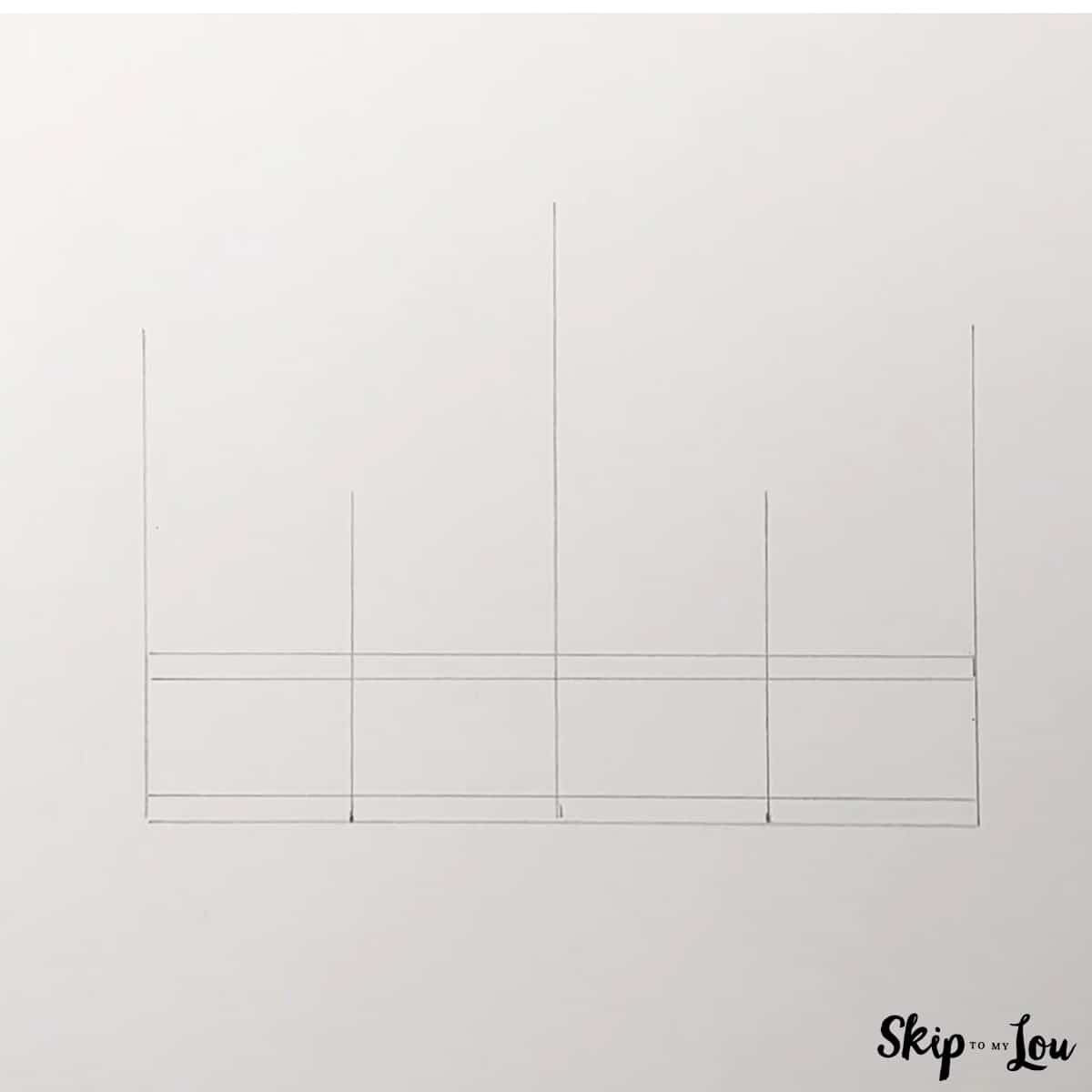 begin by sketching spacing for crown drawing