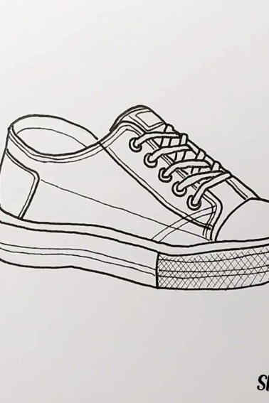 complete shoe drawing by adding shading details