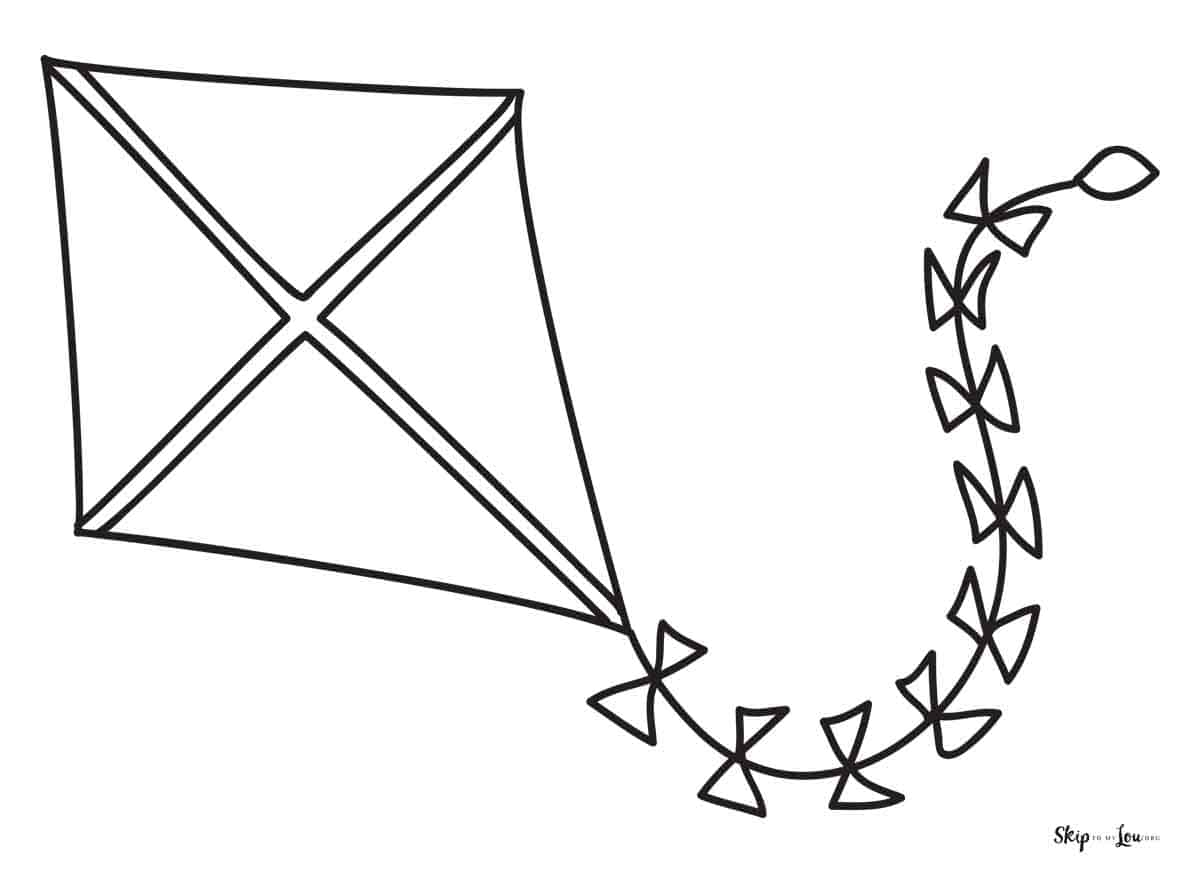 kite coloring page