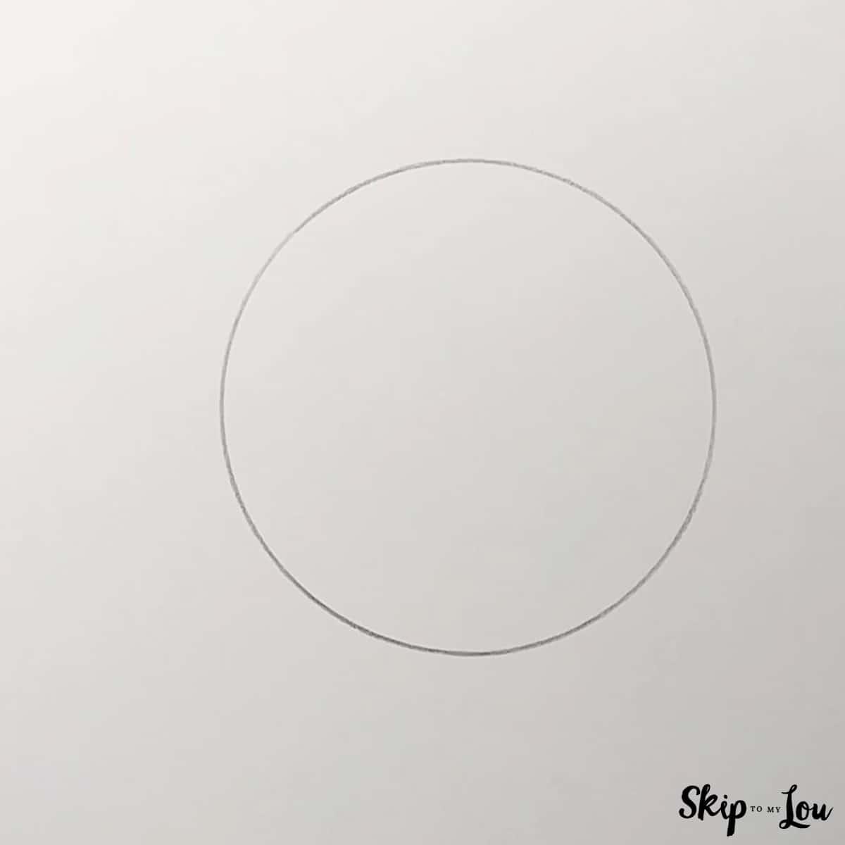 begin moon drawing with a circle