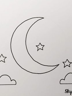 add clouds to finish your moon drawing