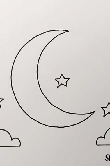 add clouds to finish your moon drawing
