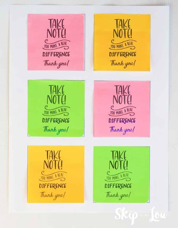 Take Note! post its printed