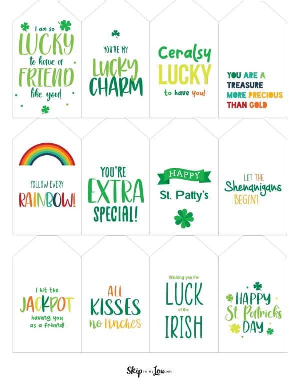 st patricks gift tags