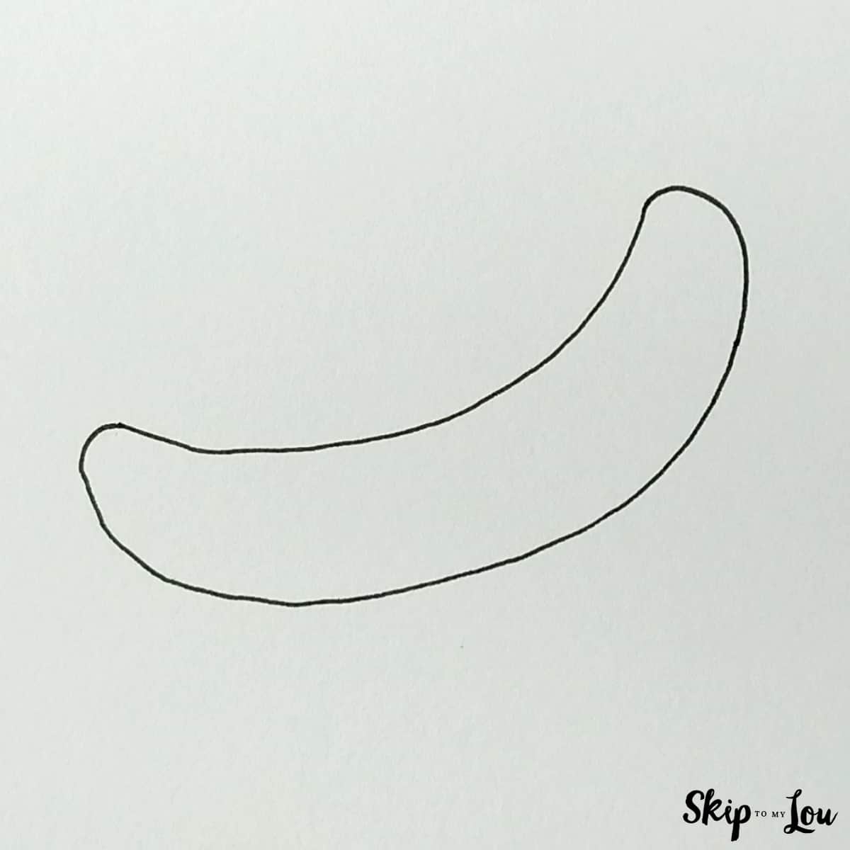 complete upper curved oval for banana drawing