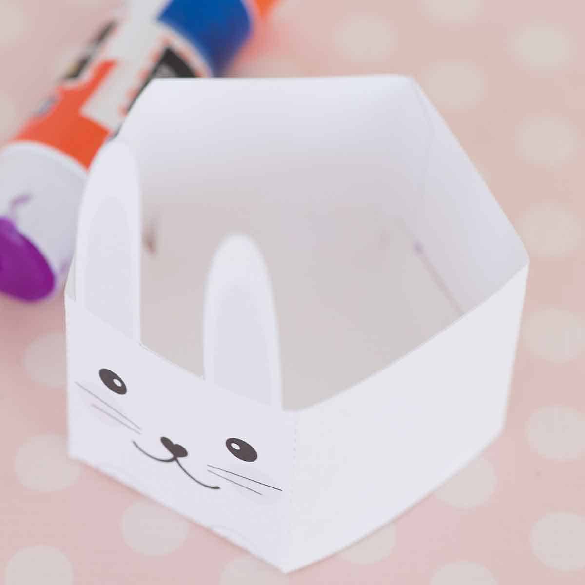 folded bunny basket
