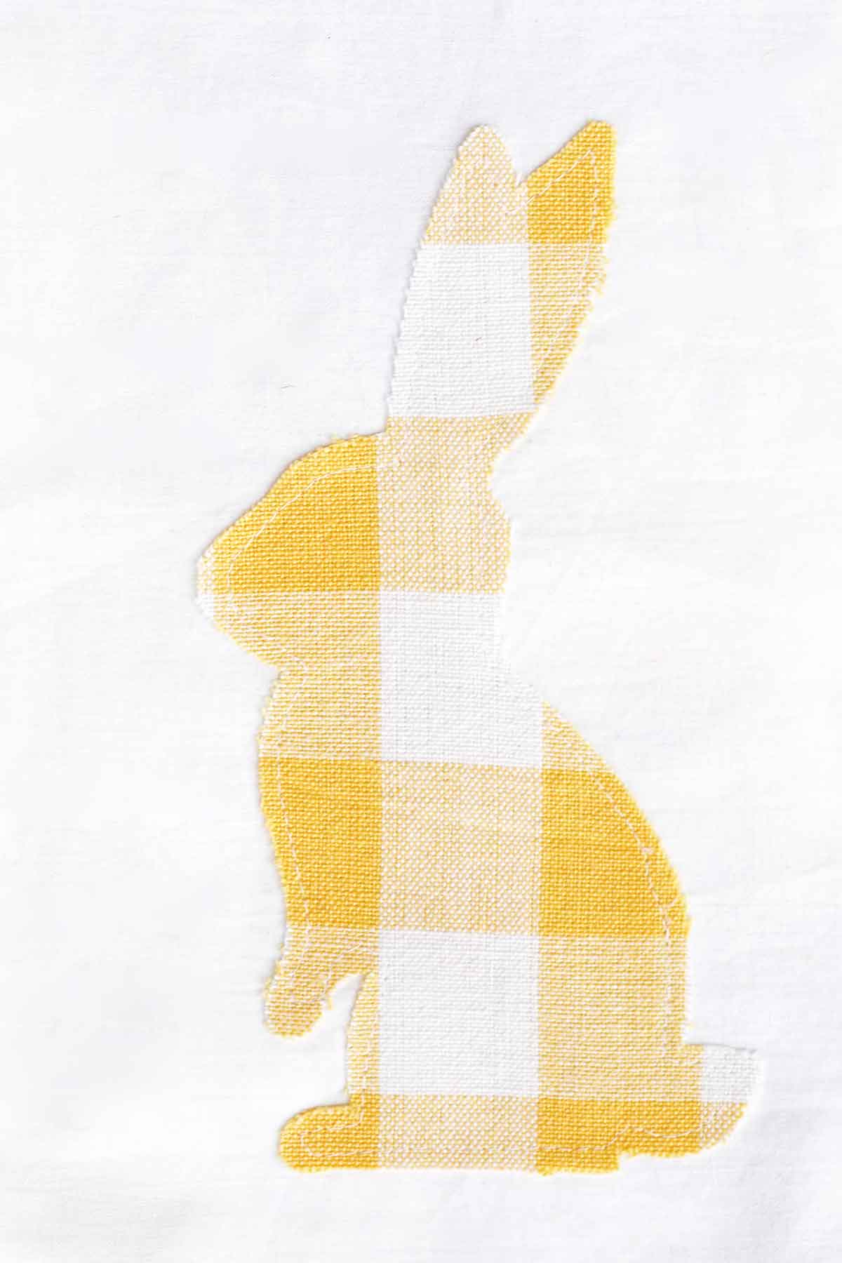 bunny applique on white towel