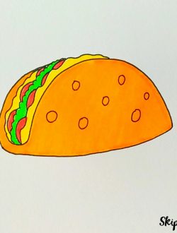 taco drawing colored