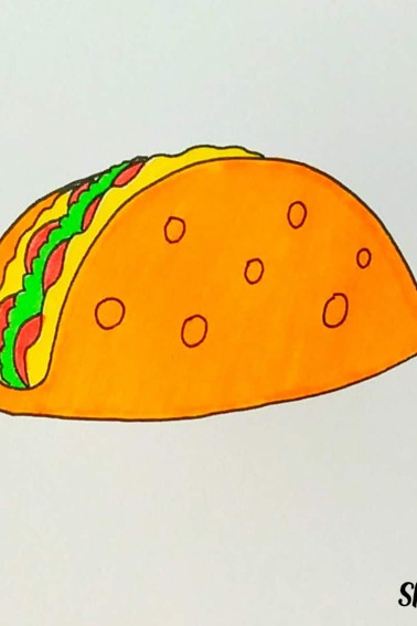 taco drawing colored