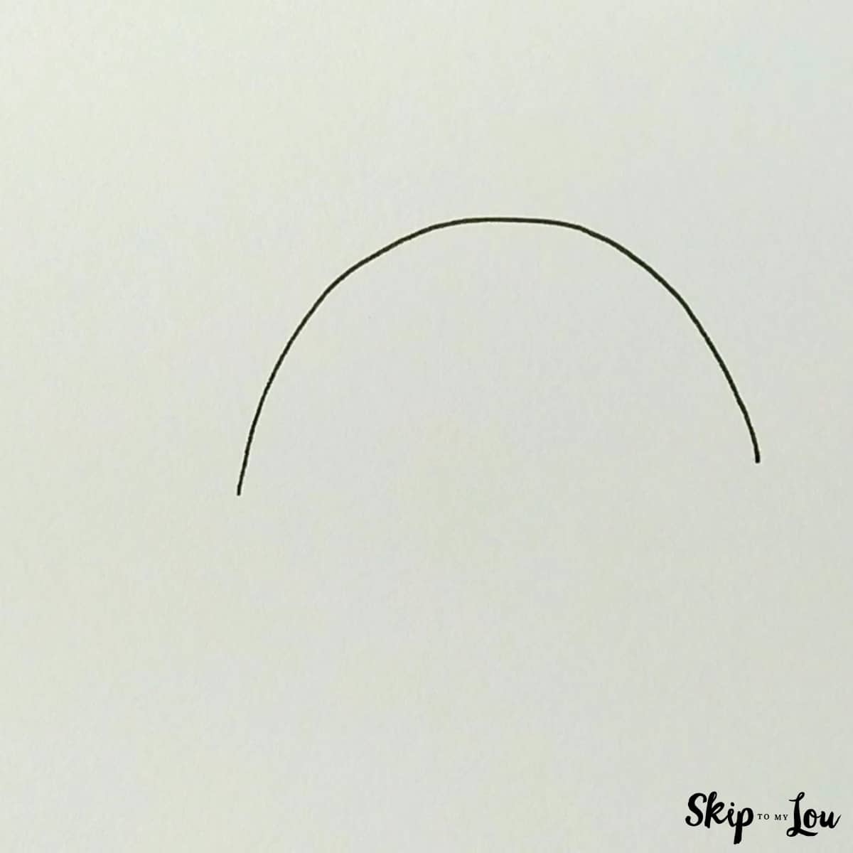 step one for taco drawing is a curved line
