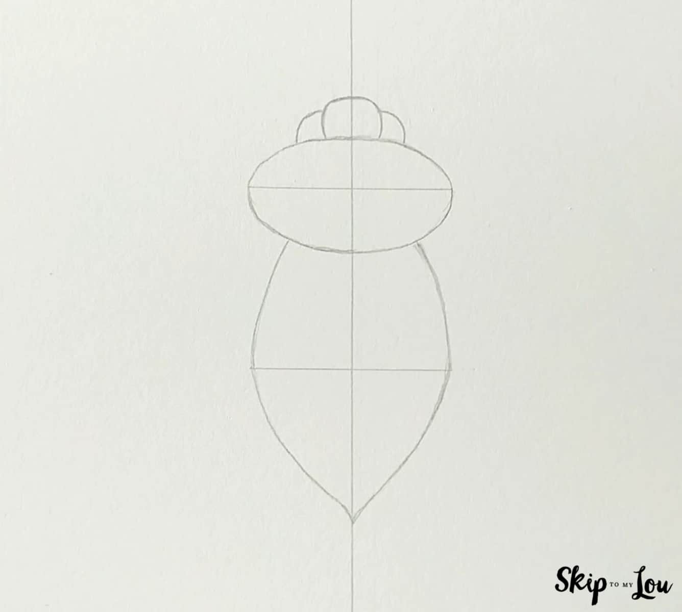 open folded paper and draw the other side of the bee