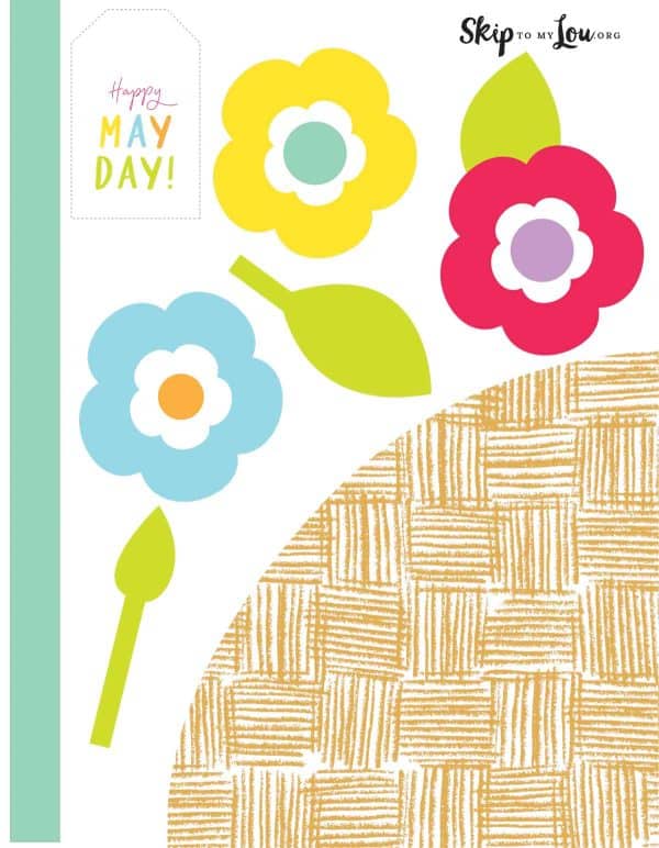 free may basket and flowers printable