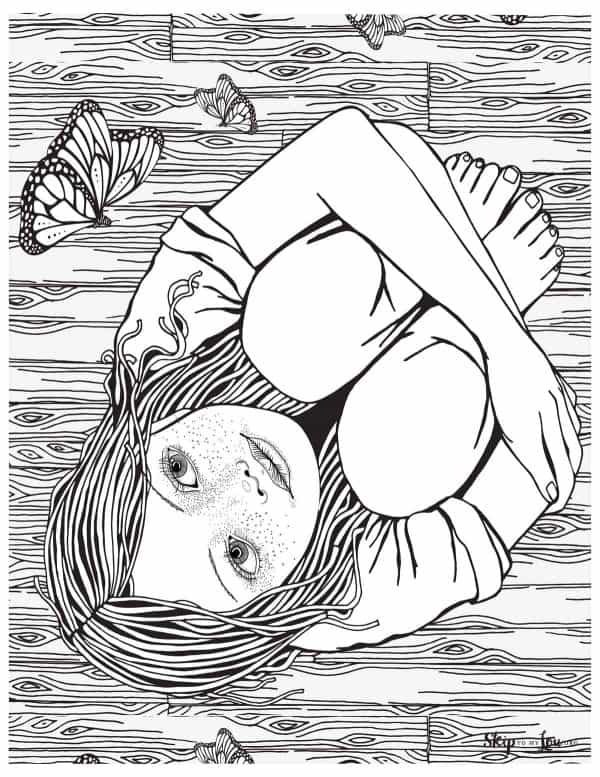 dreaming girl coloring sheet
