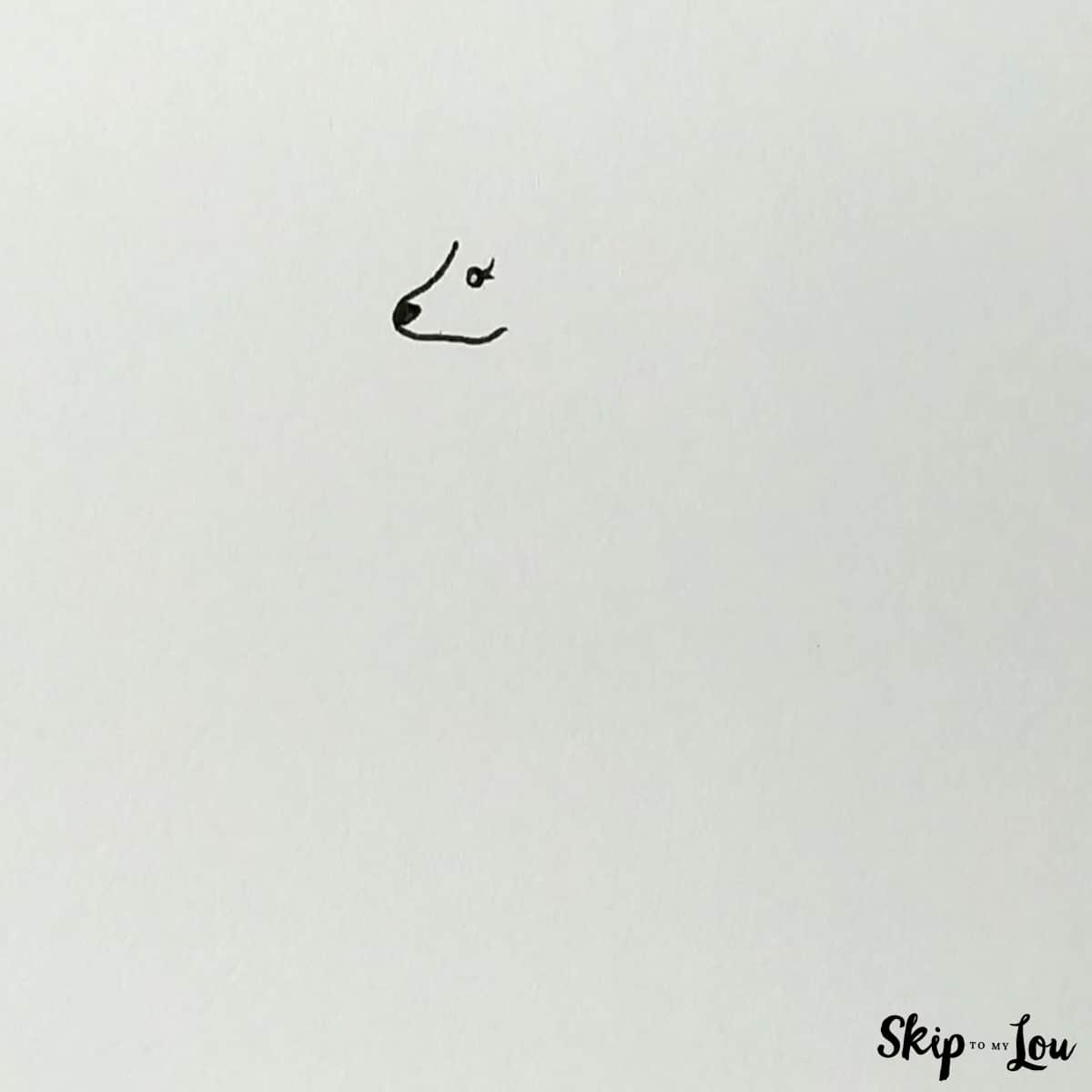 draw nose and eye of kangaroo drawing