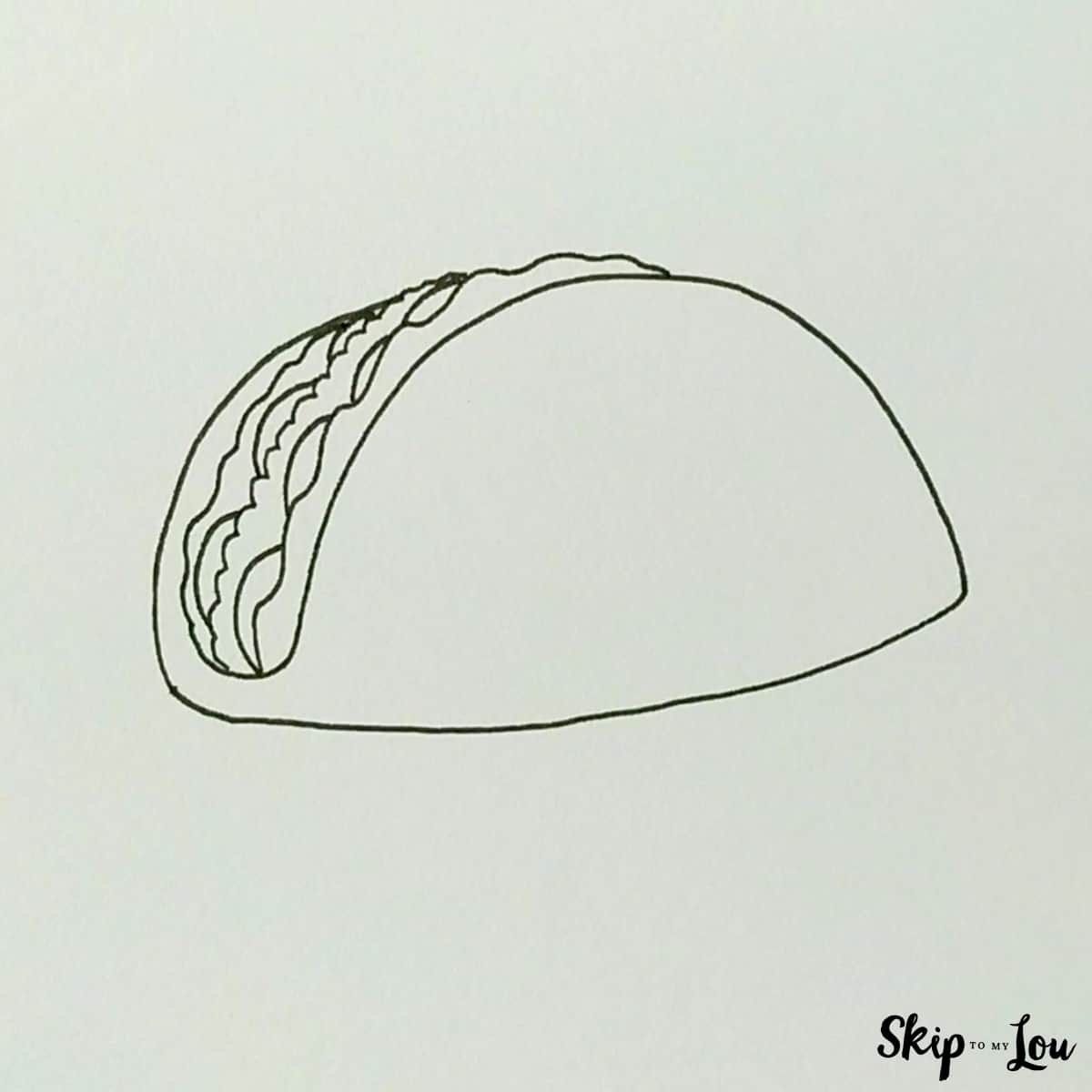 add more squiggly lines for taco drawing for cheese and lettuce