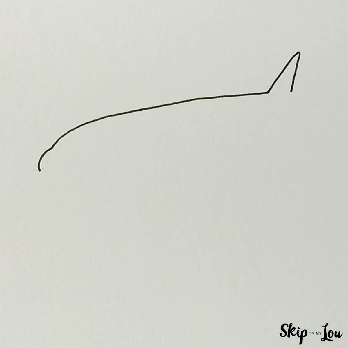first step drawing top of airplane