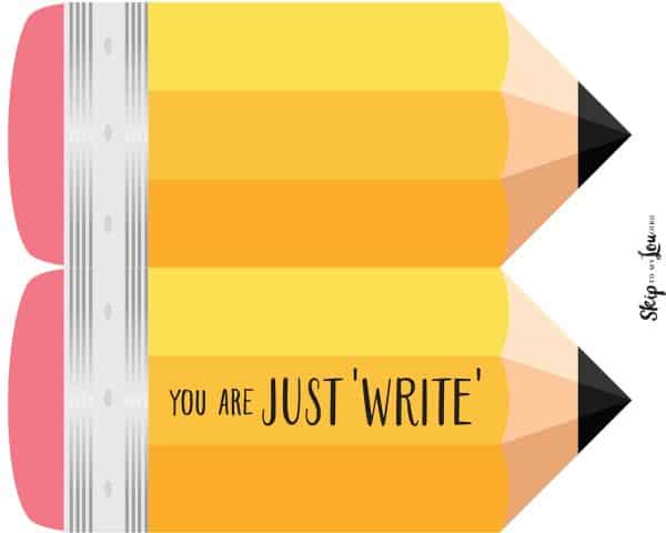 you are just 'write' pencil card full color