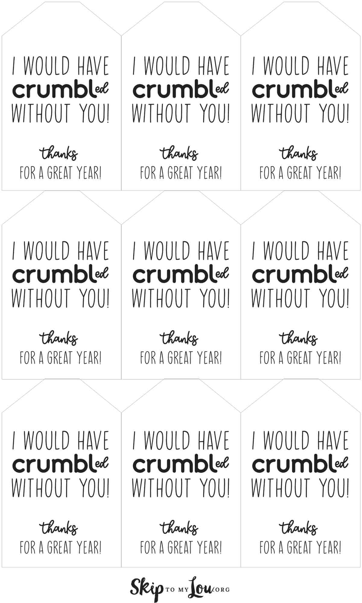 Printable cookie tags